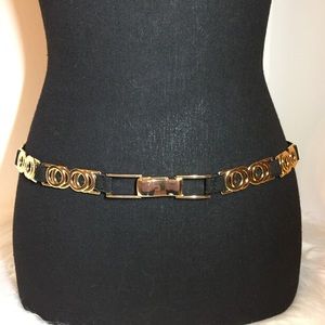 3/$21, Elastic Gold & Black Fashion Belt, Medium